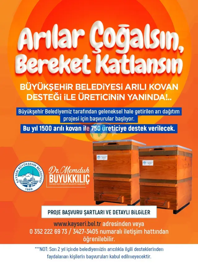 Kayseri Büyükşehir'den Arıcılara Yeni Destek Projesi