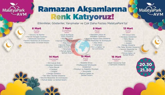 MalatyaPark AVM’de Ramazan Etkinlikleri Başlıyor