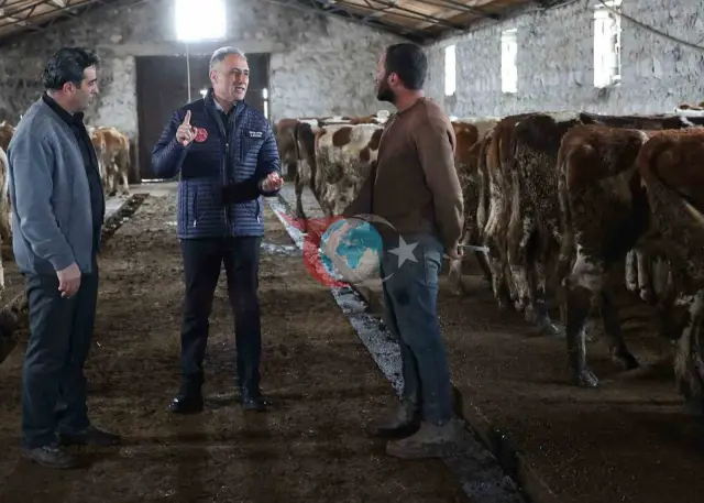Kars Tarım ve Orman Müdürü Enver Aydın, Bayraktar Köyü'nde Büyükbaş Hayvancılık İşletmesini İnceledi
