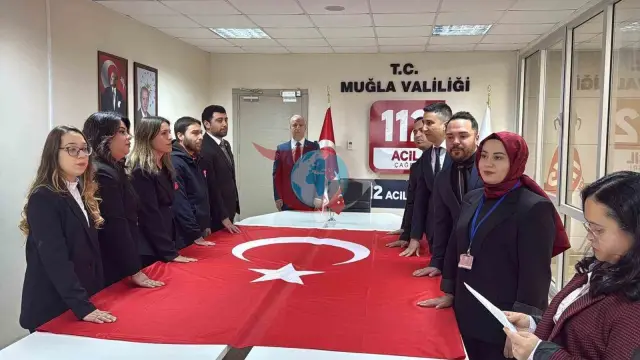 Muğla 112 Acil Çağrı Merkezi'nde Görev Yemini Coşkusu