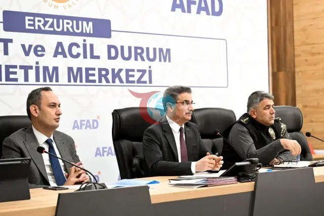 Erzurum'da Acil Durum Yönetim Merkezi Toplantısı Gerçekleştirildi