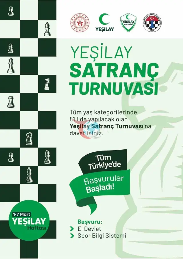 Niğde'de Yeşilay Haftası İçin Satranç Turnuvası Başvuruları Başladı