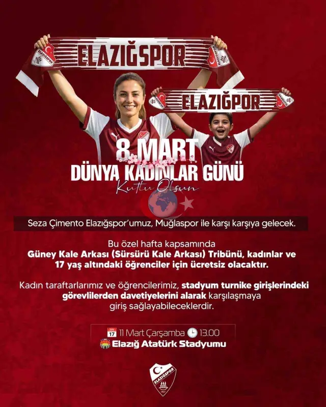 Elazığspor'dan Kadın Taraftarlara Özel Jest