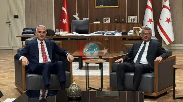 Kültür ve Turizm Bakanı Ersoy, KKTC Cumhurbaşkanı Erhürman ile Lefkoşa'da Buluştu
