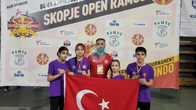 Düzce'nin Genç Taekwondocuları Üsküp'te Zafer Kazandı