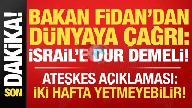 Hakan Fidan: İsrail'in Eylemlerine Karşı Uluslararası Tepki Şart