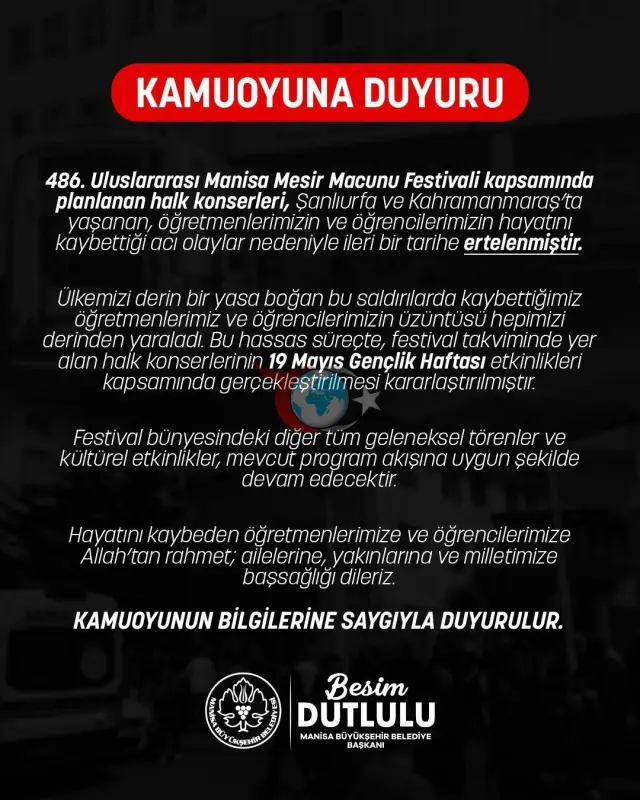 Mesir Festivali'nin Konserleri Ertelendi