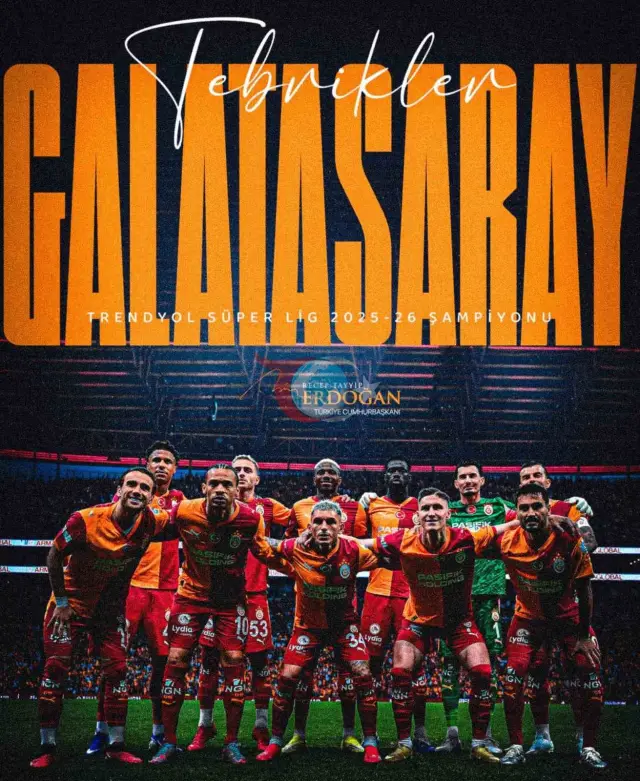 Cumhurbaşkanı Erdoğan'dan Galatasaray'a Şampiyonluk Tebriği