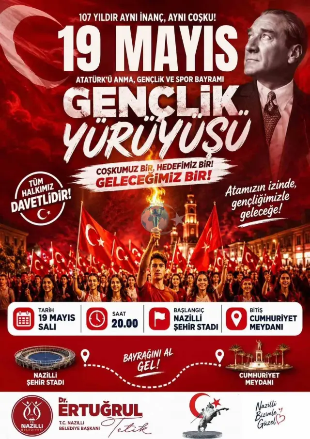 Nazilli'de 19 Mayıs İçin Gençlik Yürüyüşü Düzenleniyor
