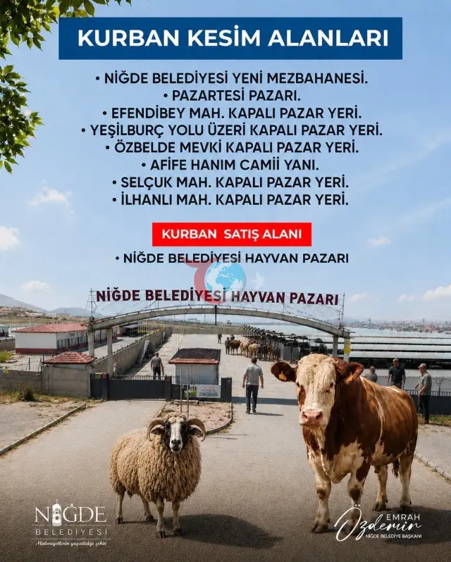 Niğdede qurban kəsim nöqtələri və qaydaları açıqlandı