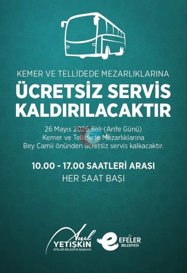 Efeler Belediyesi'nden Bayram Öncesi Ücretsiz Mezarlık Servisi