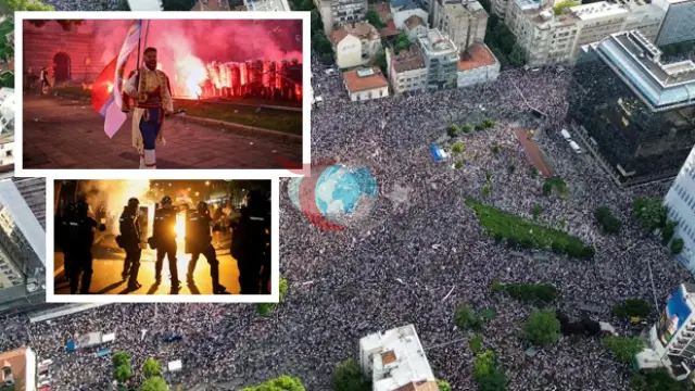 Serbiýada geçirilen köpçülikleýin protest: Hökümete garşy çaknyşyk