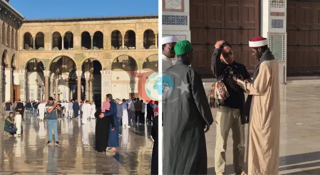 Suriye'de Binlerce Kişi Tarihi Emevi Camii'nde Bayram Namazı Kıldı