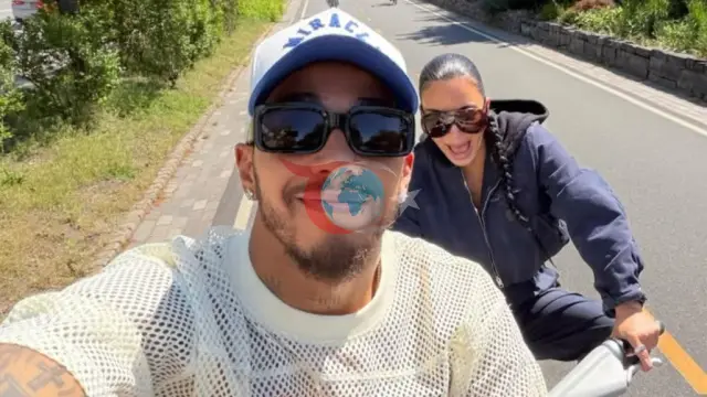 Kardashian va Hamiltonning qiziqarli velosiped sayohati lahzalari