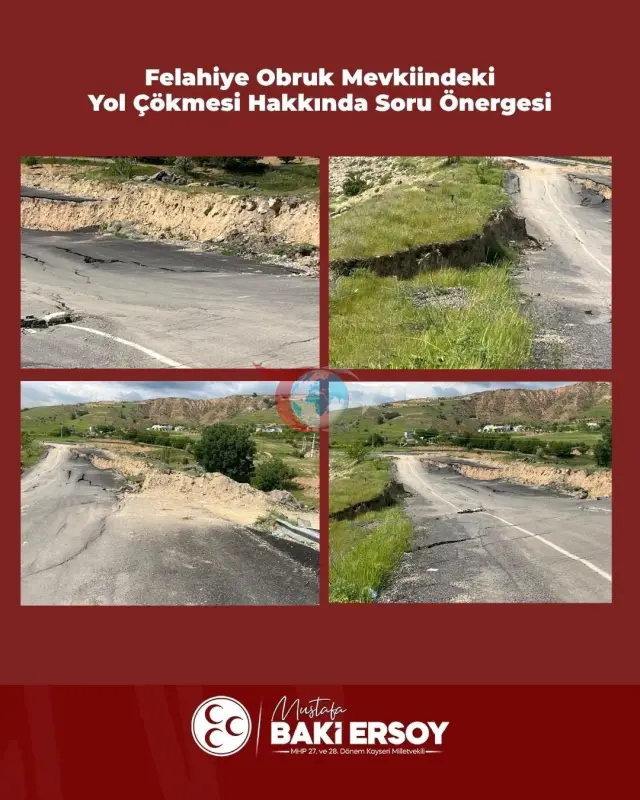Felahiye'deki Yol Çökmesi TBMM'de Gündem Oldu