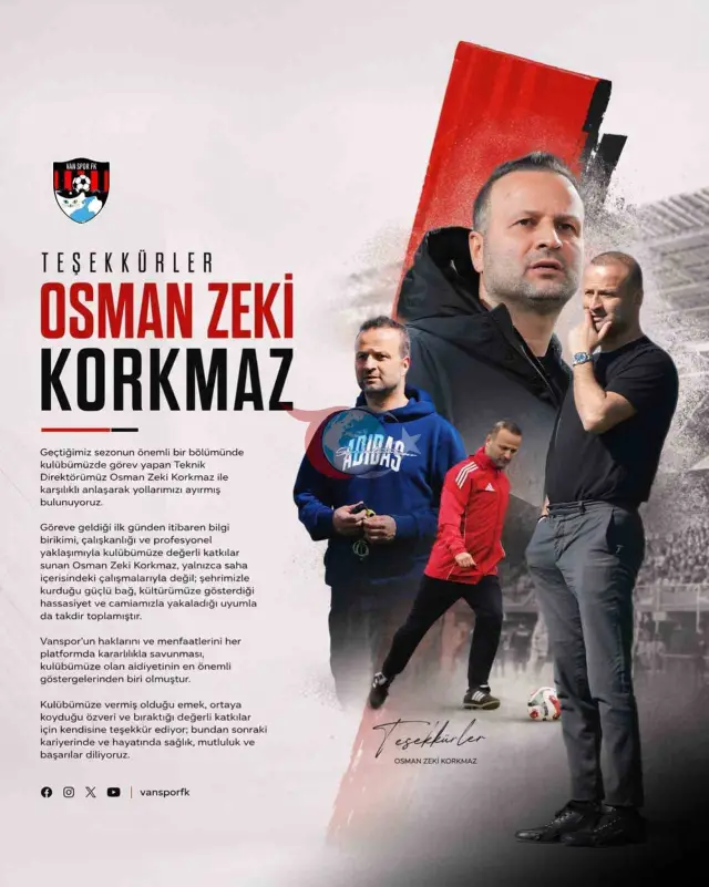 Vanspor, Teknik Direktör Osman Zeki Korkmaz ile Yollarını Ayırdı