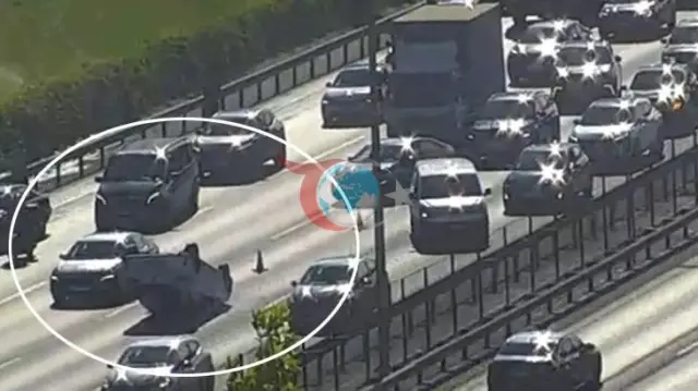 TEM Otoyolu'nda Kaza: Araç Takla Attı, Trafik Felç Oldu
