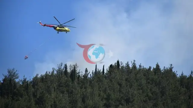 Manisa'da Orman Yangınına Müdahale Sürüyor