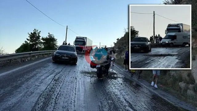 Mazot Dökülen Yolda Zincirleme Kaza: 4 Araç Birbirine Çarptı
