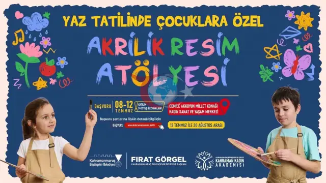 Kahramanmaraş’ta Çocuklar İçin Sanat Dolu Yaz: Akrilik Resim Atölyesi Başvuruları Başladı