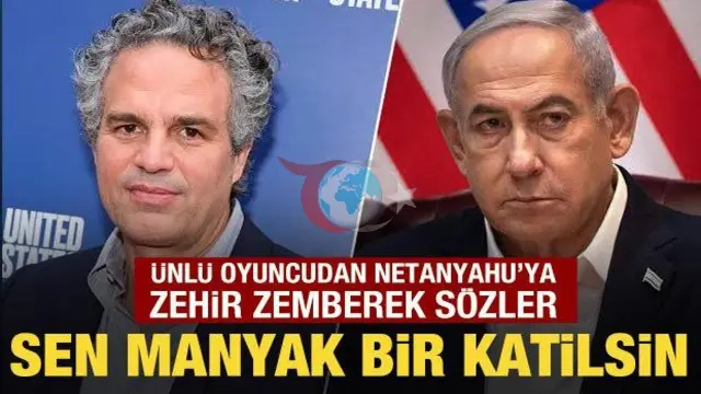 Məşhur aktyor Mark Ruffalodan Netanyahuya sərt reaksiya: "Sən manyak qatilsən"