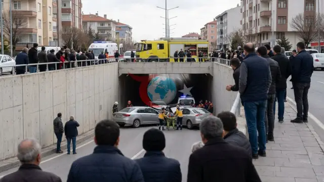 Kayseri'de Alt Geçitte Zincirleme Kaza: 3 Otomobil Çarpıştı, 2 Sürücü Yaralandı