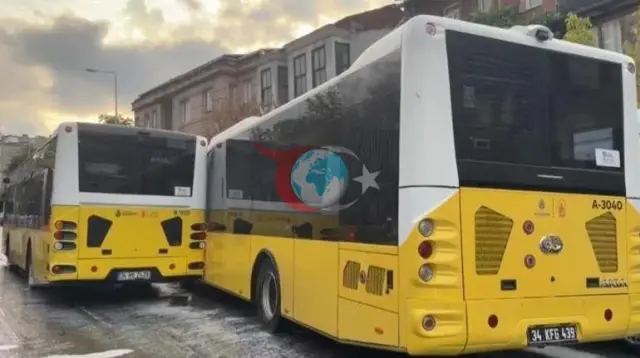 İstanbul Şişhane’de İETT Otobüsleri Çarpıştı: Tarlabaşı Bulvarı’nda Trafik Felç Oldu