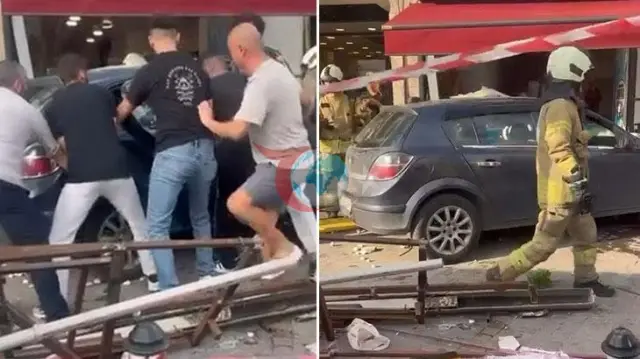 Beykoz’da Dehşet Anları: Kontrolden Çıkan Otomobil Yayaların Arasına Daldı!