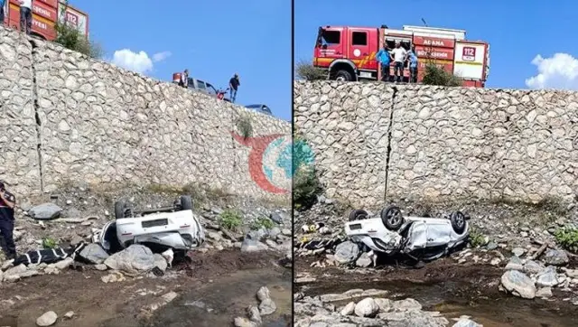 Adana'da Feci Kaza: Kontrolden Çıkan Otomobil Dereye Uçtu, 2 Ölü, 1 Yaralı
