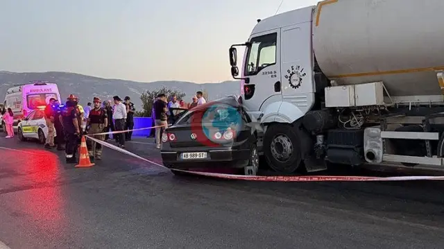 İzmirdə qırğına bənzər qəza: ər və arvad tankerin vurduğu avtomobildə həyatını itirdi