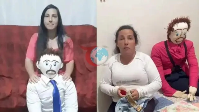 Brezilya'da yaşayan Meirivone Rocha Moraes bez bebekle evliliğinin altıncı yılını kutladı
