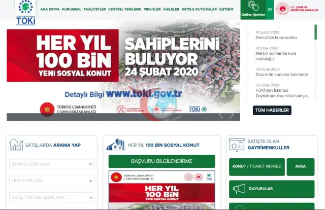 TOKİ 61 ilde 725 arsayı açık artırma yöntemiyle satışa sunuyor