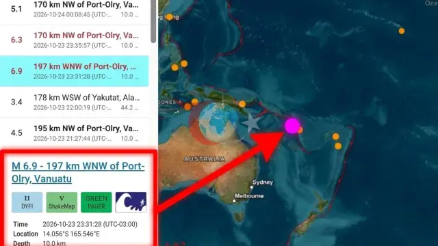 Vanuatu sahillərində 6,9 bal gücündə zəlzələ və afterşoklar baş verib