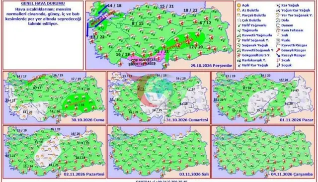 Meteoroloji Genel Müdürlüğü'nden 24 saatlik şiddetli yağış ve fırtına uyarısı