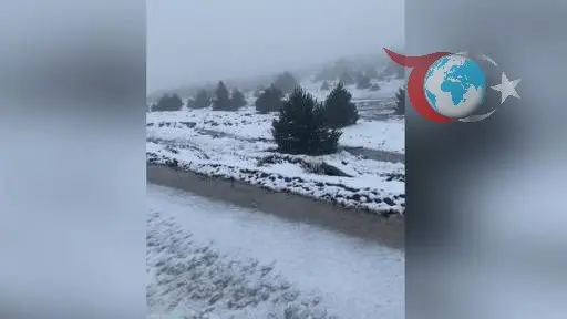 Kazdağları'nda Kar Büyüsü: Sarıkız Tepesi Beyaza Büründü