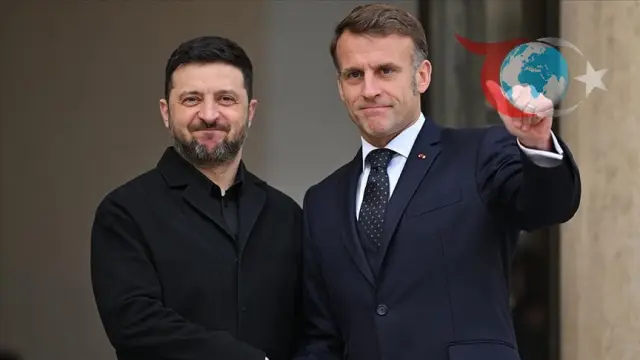 Macron ve Zelenskiy Elysee Sarayı'nda Barış Görüşmelerinde Buluştu