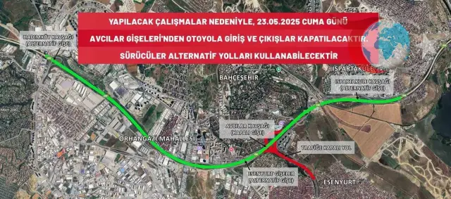 Avcılar Gişelerinden Otoyola Giriş Çıkışları Kapatılıyor