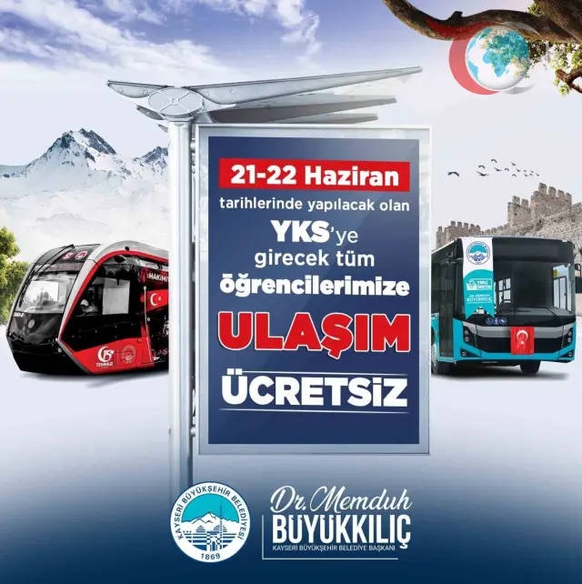 Kayseri Büyükşehir'den YKS Adaylarına Destek: Ücretsiz Kurs ve Ulaşım İmkanı