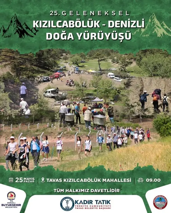Tavas Belediyesi 25. Kızılcabölük-Denizli Doğa Yürüyüşünü Düzenliyor