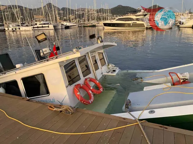 Muğla'da Şişme Bot Kazası: Yarı Batık Atık Alım Teknesi Kurtarıldı