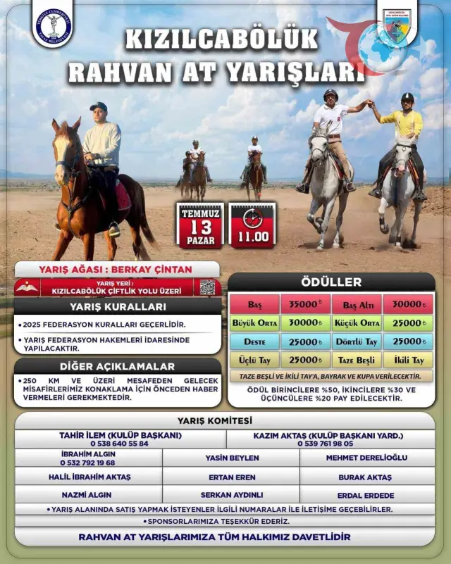 Tavas'ta Geleneksel Rahvan At Yarışları Coşkusu Başlıyor