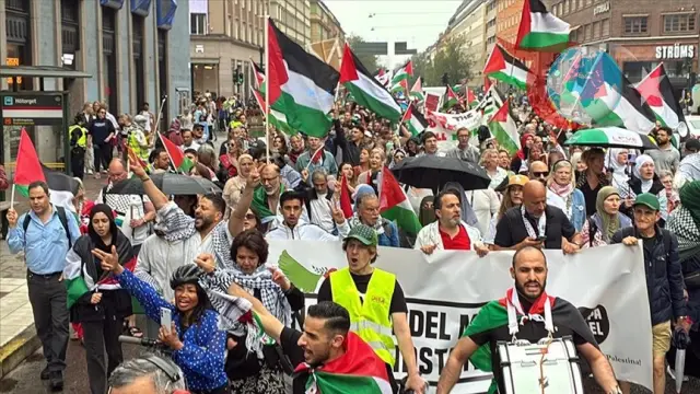 Stockholm'de Gazze İçin Yükselen Sesler