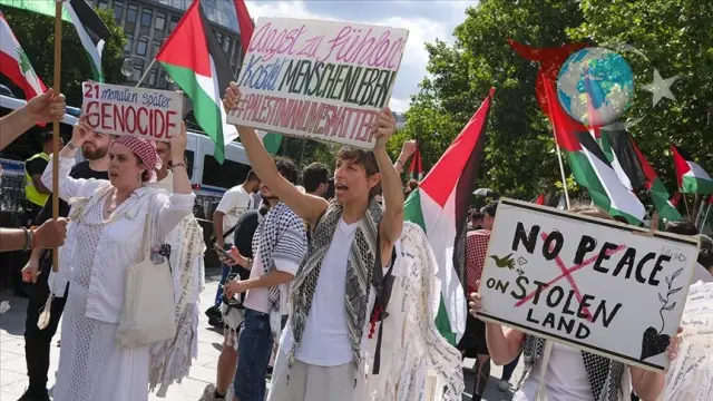 Berlin'de Filistin'e Destek Gösterisi: Gazze İçin Sesler Yükseliyor