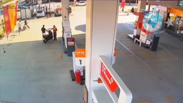 Motosiklet Kazası Akaryakıt İstasyonunda Felakete Yol Açtı