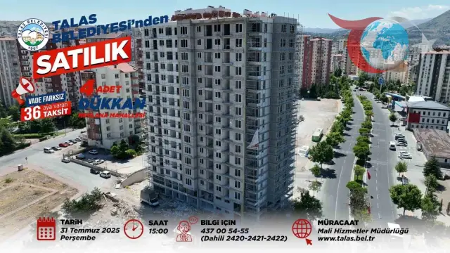 Talas Belediyesi Yatırım Fırsatları Sunuyor: Gayrimenkul Satış ve Kiralama İhaleleri
