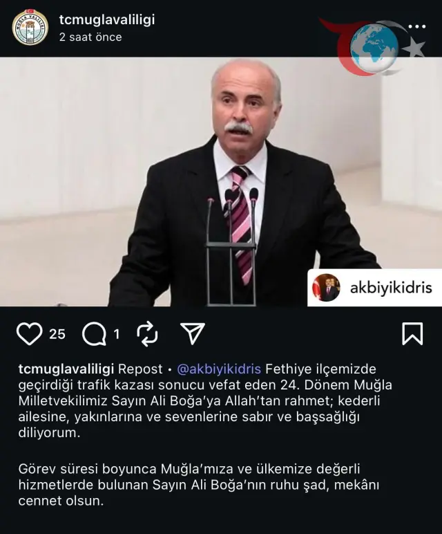 Eski Milletvekili Ali Boğa'nın Hayatını Kaybettiği Kaza Sonrası Taziye Mesajları