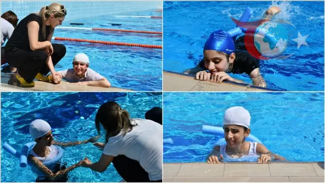 Batman'da Görme Engelli Çocuklar Yüzme Kursuyla Serinliyor