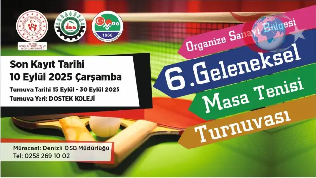 Denizli OSB'nin Masa Tenisi Heyecanı Başlıyor