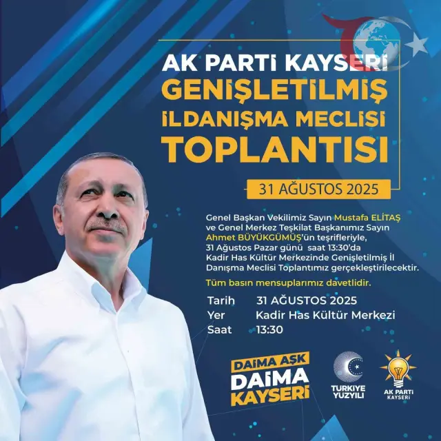 Kayseri'de AK Parti'nin Genişletilmiş İl Danışma Meclisi Toplanıyor