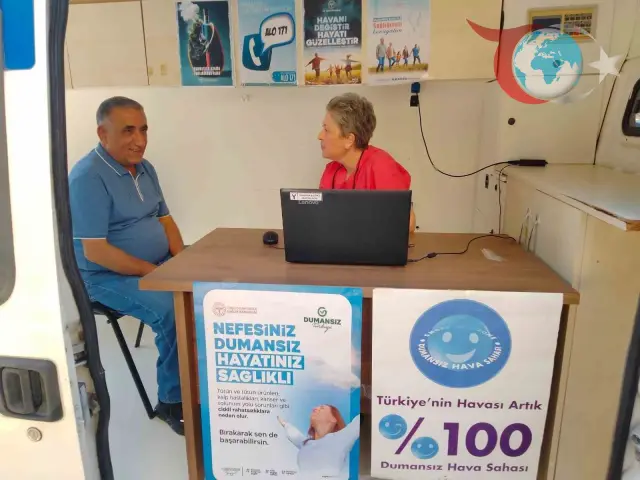Manisa'da Mobil Sigara Bırakma Aracıyla Tütünle Mücadele
